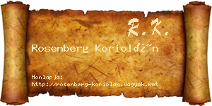 Rosenberg Koriolán névjegykártya